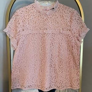 Banana Republic Light Pink Short Sleeve Blouse Large
